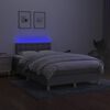 vidaXL Cama box spring con colch&oacute;n y LED tela gris claro 120x190 cm
