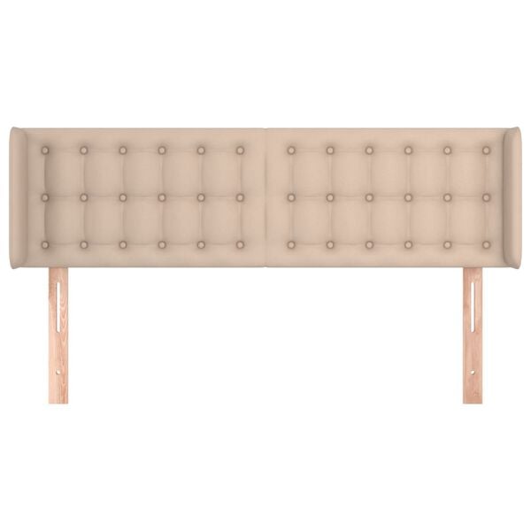 vidaXL Cabecero de cuero sint&eacute;tico color capuchino 147x16x78/88 cm