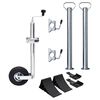 vidaXL Rueda de remolque 48 mm con 2 tubos de soporte y 3 abrazaderas