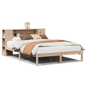 vidaXL Cama con estantería sin colchón madera maciza de pino 120x190cm