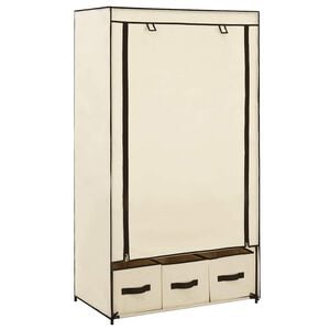 vidaXL Armario de tela color crema 87x49x159 cm