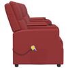 vidaXL Sillón reclinable de masaje 4 plazas cuero sintético rojo tinto