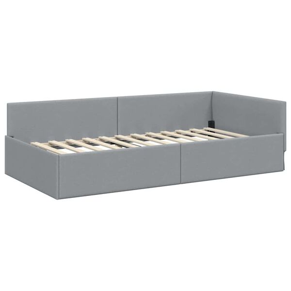 vidaXL Estructura de cama en esquina Gris Claro 100 cm x 200 cm
