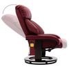 vidaXL Sillón de masaje reclinable para TV cuero sintético rojo tinto