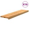 vidaXL Pelda&ntilde;os de escalera 16 uds madera maciza roble marr&oacute;n claro