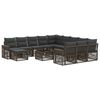 vidaXL Conjunto de sof&aacute;s de jard&iacute;n 13 pcs Gris y Gris Oscuro