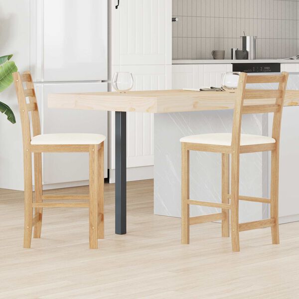 vidaXL Sillas de comedor 2 pcs Natural 40 x 47,5 x 99,5 cm