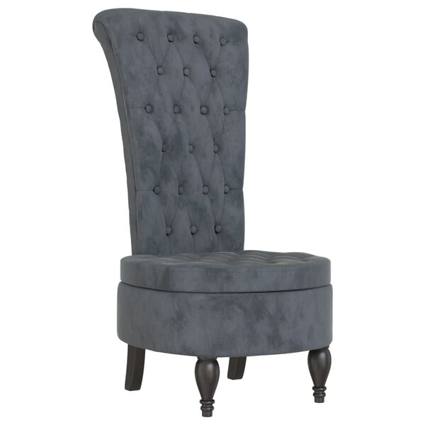 vidaXL Sillón de respaldo alto con botones terciopelo gris oscuro