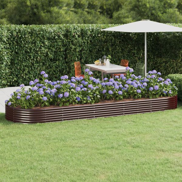 vidaXL Jardinera arriate acero galvanizado marr&oacute;n 450x140x36cm