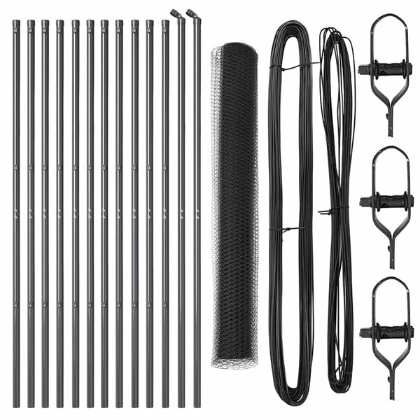 vidaXL Poste de Valla Gris 25 x 1,4 m (malla de 25 mm) Acero y PVC