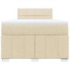 vidaXL Cama box spring con colch&oacute;n tela color crema 120x190 cm