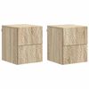 vidaXL Mesita de Noche de Pared 2 pcs Roble Sonoma 34,5 x 33 x 40 cm