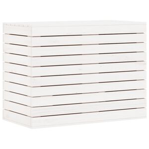 vidaXL Cesto para la ropa sucia madera maciza pino blanco 88,5x44x66cm