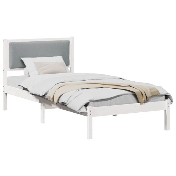 vidaXL Estructura de cama Gris Claro 90 x 190 cm Madera de pino macizo