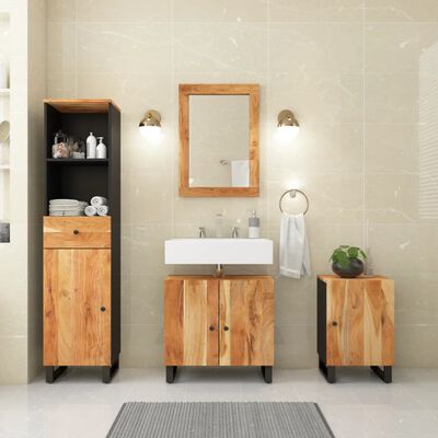 vidaXL Conjunto de muebles de baño 4 piezas madera maciza de acacia