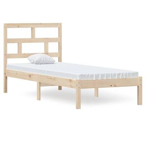 vidaXL Estructura de cama individual peque&ntilde;a madera maciza 75x190 cm