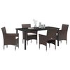 vidaXL Conjunto de Comedor de Jardín 5 pcs Marrón ratán sintético
