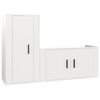 vidaXL Set de muebles de TV 2 pzas madera contrachapada blanco brillo