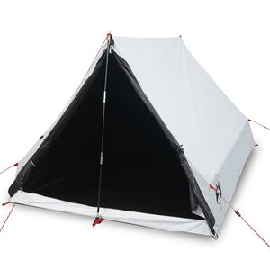 vidaXL Tienda campa&ntilde;a forma A 2 personas tela opaca impermeable blanco