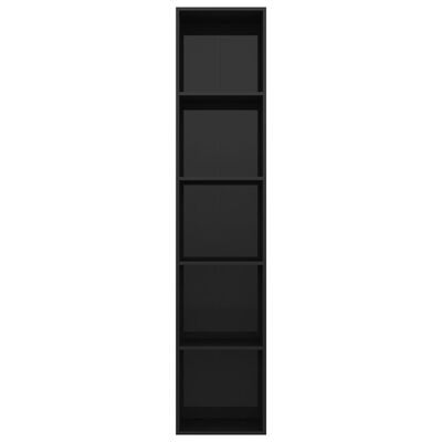 vidaXL Estantería madera contrachapada negro brillante 40x30x189 cm