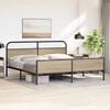 vidaXL Estructura de cama sin colch&oacute;n metal roble ahumado 183x213 cm