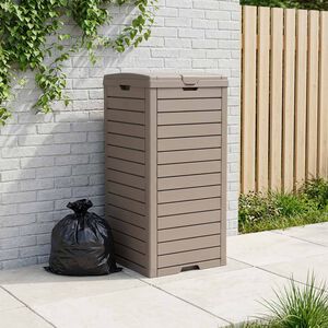 vidaXL Cubo de basura exterior polipropileno marr&oacute;n claro 41x41x86 cm