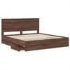 vidaXL Estructura de cama Roble Marr&oacute;n 200 x 200 cm Madera Ingenieril