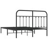 vidaXL Estructura cama sin colch&oacute;n con cabecero metal negro 140x190 cm