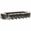 vidaXL Set de muebles jard&iacute;n 17 pzas y cojines rat&aacute;n sint&eacute;tico marr&oacute;n