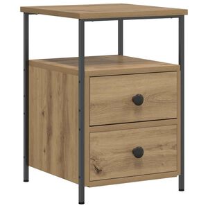 vidaXL Mesita de noche madera ingenier&iacute;a roble artisan 34x35,5x50 cm