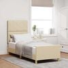 vidaXL Estructura de cama con cabecera Crema 80 x 200 cm tela