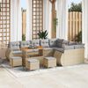vidaXL Conjunto de sof&aacute;s de jard&iacute;n 13 pcs Beige rat&aacute;n sint&eacute;tico