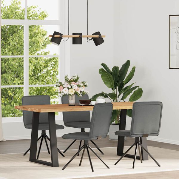 vidaXL Sillas de comedor giratorias 4 unidades tela gris oscuro