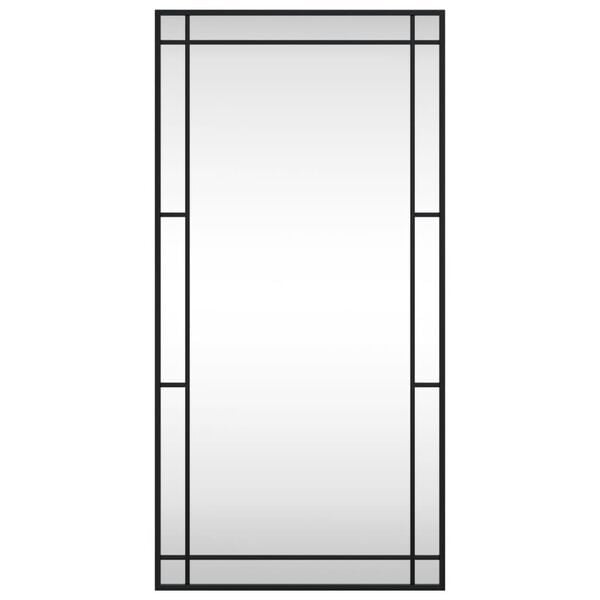 vidaXL Espejo de pared rectangular de hierro negro 50x100 cm