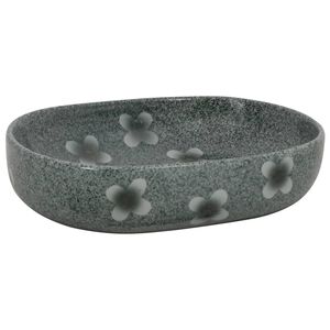 vidaXL Lavabo sobre encimera ovalado cer&aacute;mica azul 59x40x14 cm
