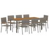 vidaXL Conjunto de Comedor de Jard&iacute;n 9 uds. Gris rat&aacute;n sint&eacute;tico
