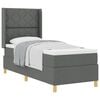 vidaXL Cama tipo Box Spring con cabecera Gris oscuro 80 x 200 cm tela