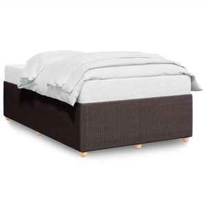 vidaXL Estructura de cama sin colch&oacute;n tela marr&oacute;n oscuro 120x190 cm
