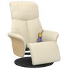 vidaXL Sill&oacute;n reclinable masaje con reposapi&eacute;s cuero sint&eacute;tico crema
