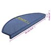 vidaXL Alfombrillas para escaleras 10 unidades 65x24x4 cm Azul Semicircular Grande