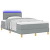 vidaXL Cama Box Spring LED con colch&oacute;n Gris Claro 120 x 190 cm tela