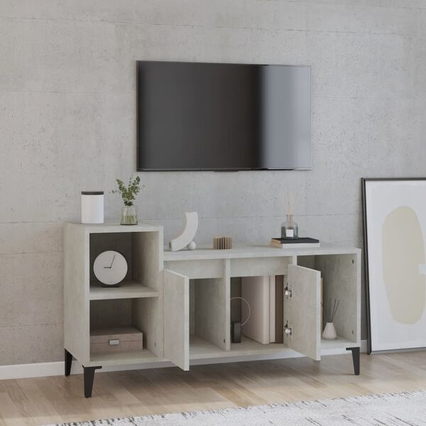 vidaXL Mueble para TV madera contrachapada gris hormigón 100x35x55 cm