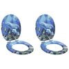 vidaXL Asiento de inodoro de cierre suave 2 uds. Azul 44 x 38 cm