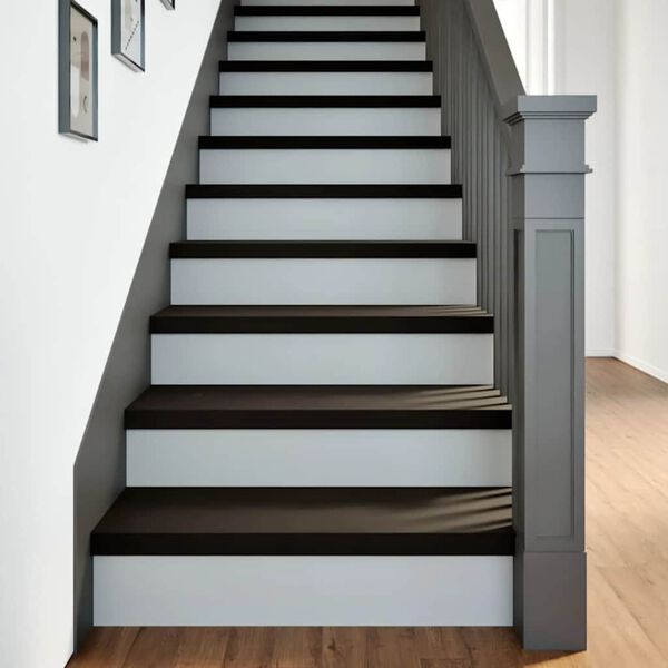 vidaXL Pelda&ntilde;os de escalera 16 uds madera maciza roble marr&oacute;n oscuro