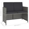 vidaXL Set comedor jard&iacute;n 6 pzas rat&aacute;n sint&eacute;tico y madera acacia gris