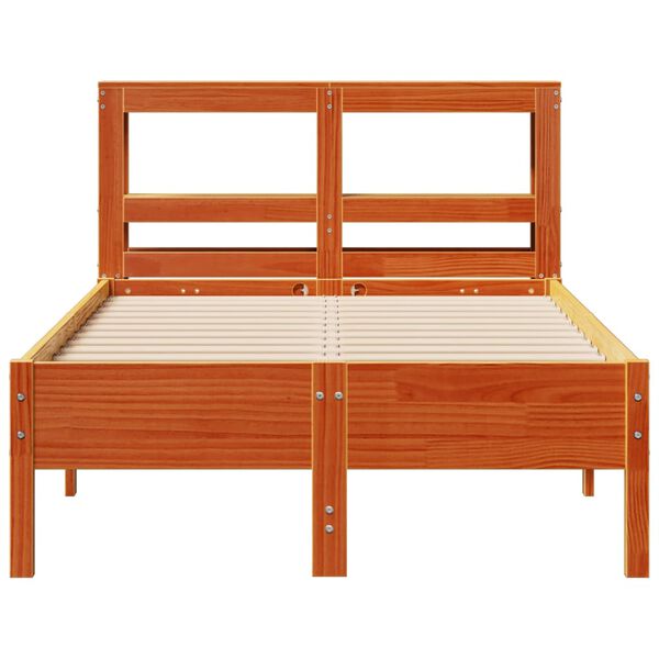 vidaXL Estructura de cama sin colchón madera maciza marrón 90x190 cm