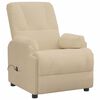 vidaXL Sill&oacute;n reclinable elevador de piel de ante blanco crema
