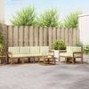 vidaXL Conjunto de sof&aacute;s de exterior con coj&iacute;n 7 pcs Natural y Crema