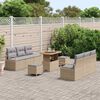 vidaXL Conjunto de sof&aacute;s de jard&iacute;n 9 pcs Beige rat&aacute;n sint&eacute;tico