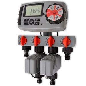 vidaXL Temporizador de riego autom&aacute;tico con 4 estaciones 3 V